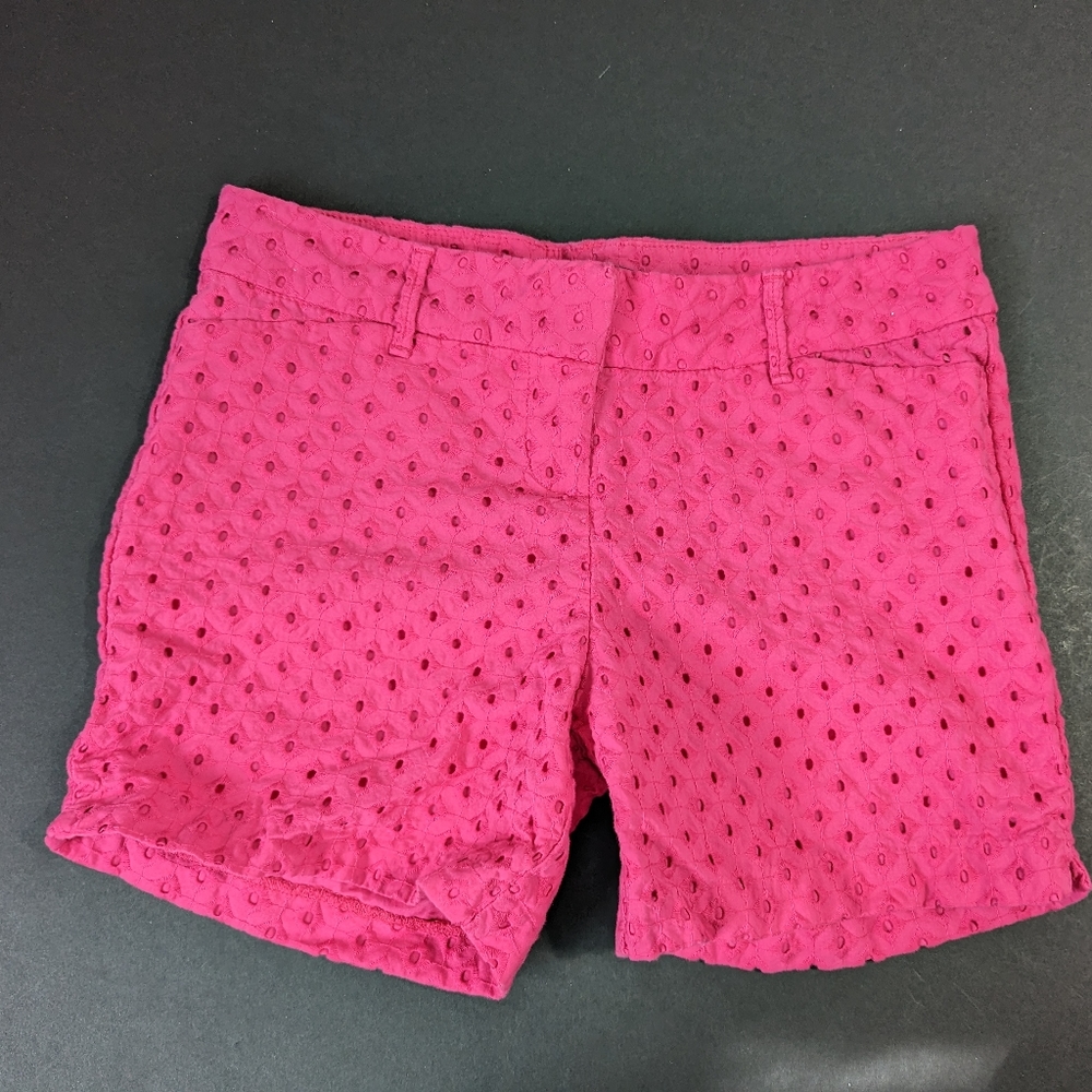 Women's Pink Eyelet Shorts Size 8